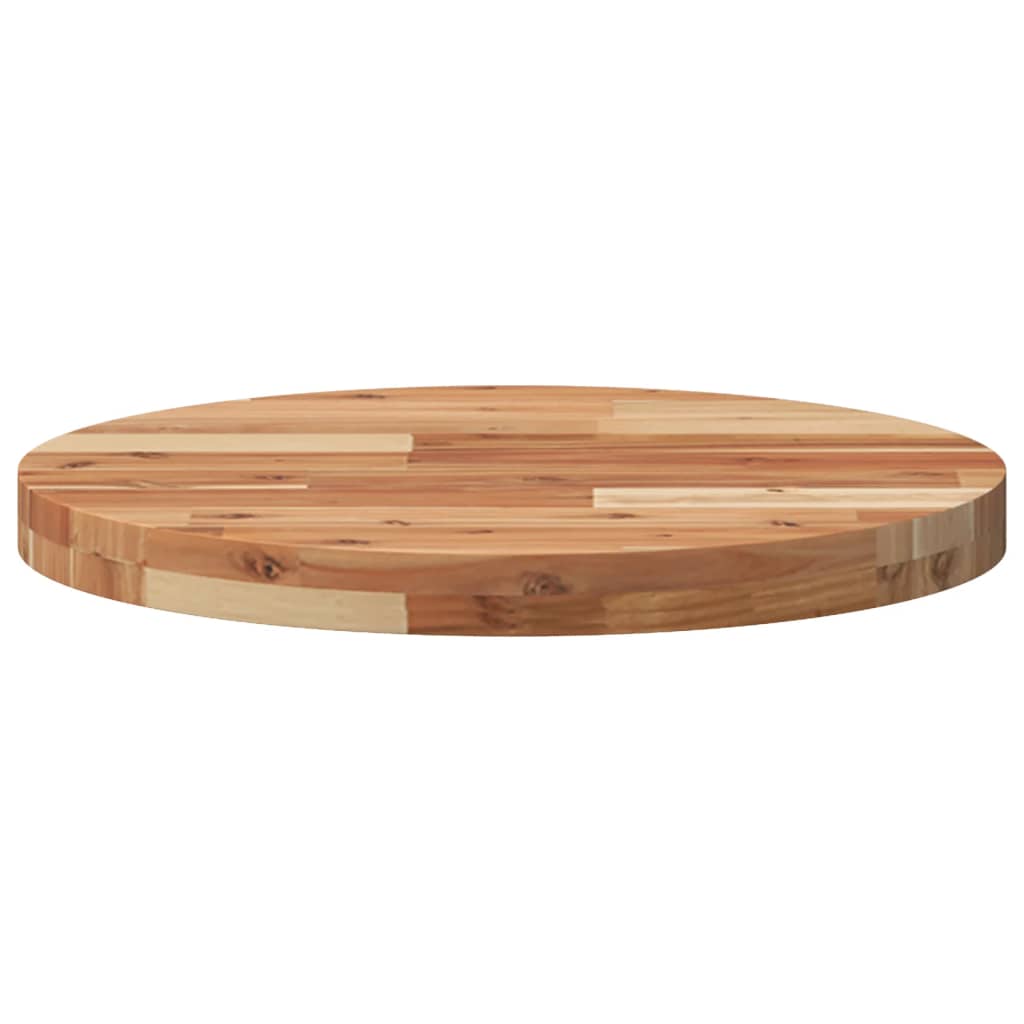 Piano Tavolo Rotondo Ø50x4 cm in Legno Massello di Acacia
