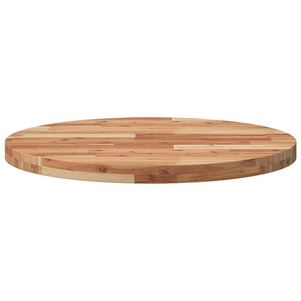 Piano Tavolo Rotondo Ø70x4 cm in Legno Massello di Acacia