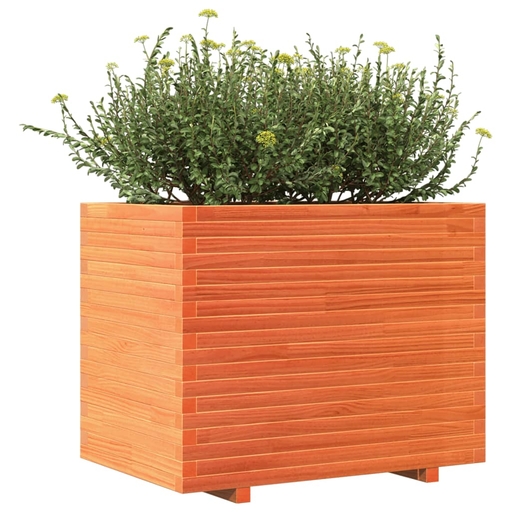 Fioriera Giardino Marrone Cera 90x60x72,5cm Legno Massello Pino
