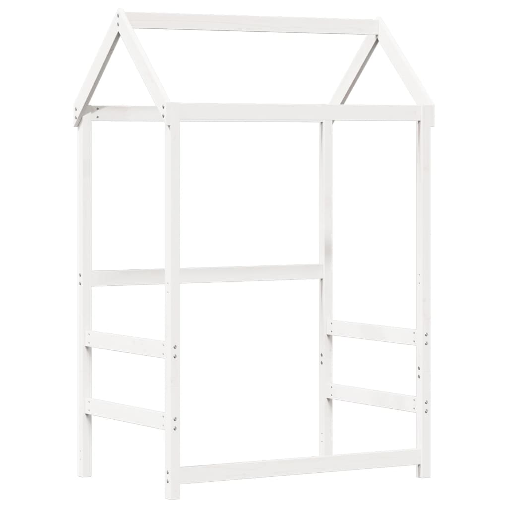 Giroletto con Tetto Bianco 80x200 cm Legno Massello Pino