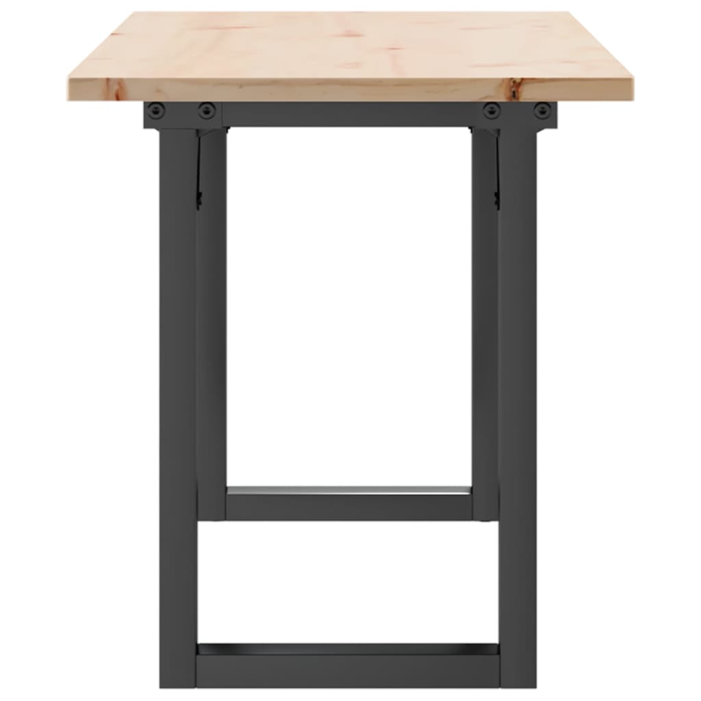 Tavolino Salotto Telaio a O 110x40x45cm Legno Pino e Acciaio