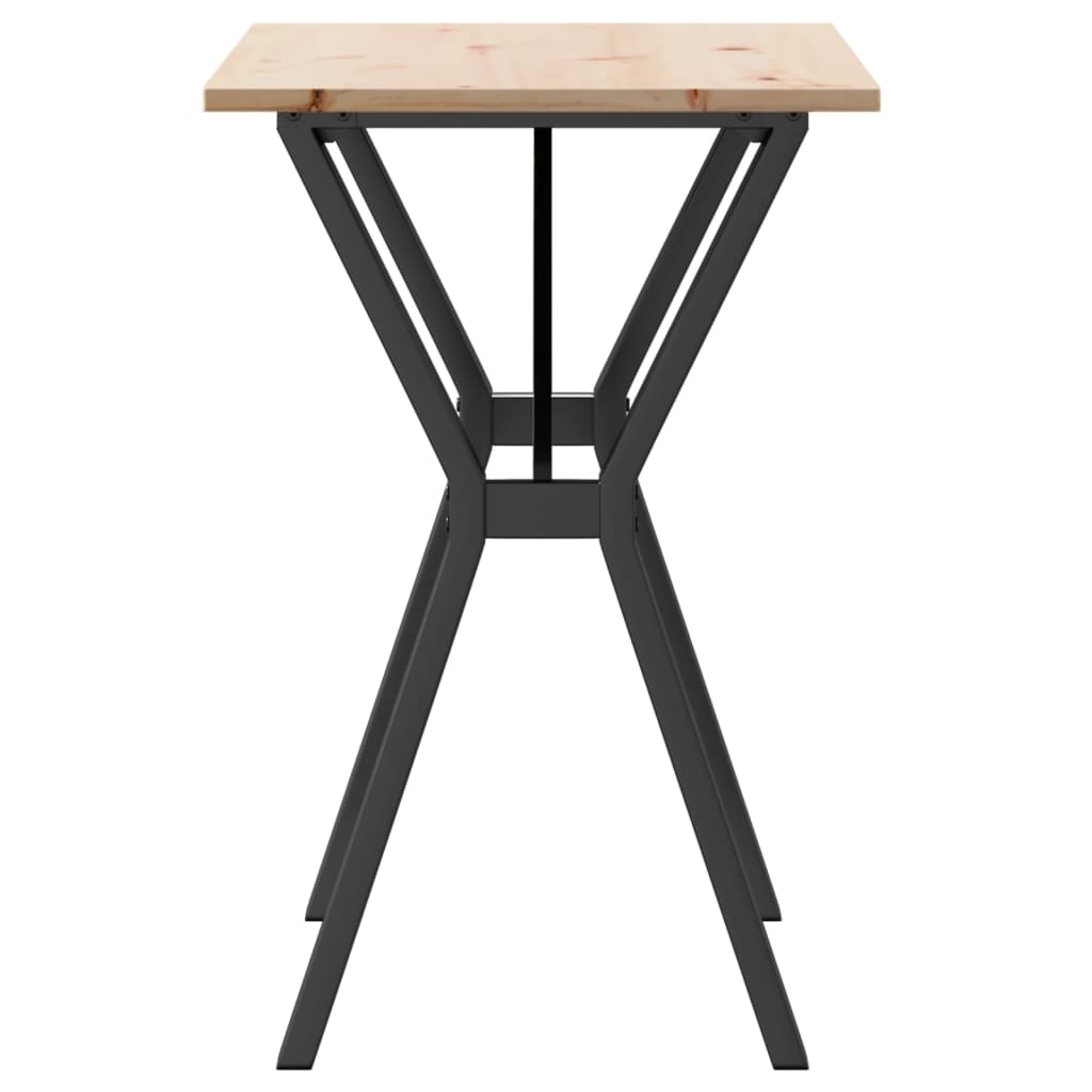 Tavolo da Pranzo Telaio a Y 80x50x75 cm Legno Pino e Acciaio