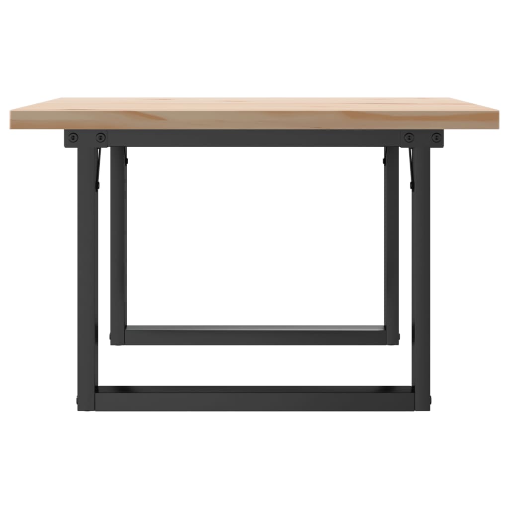 Tavolino Salotto Telaio a O 60x60x40,5cm Legno Pino e Acciaio