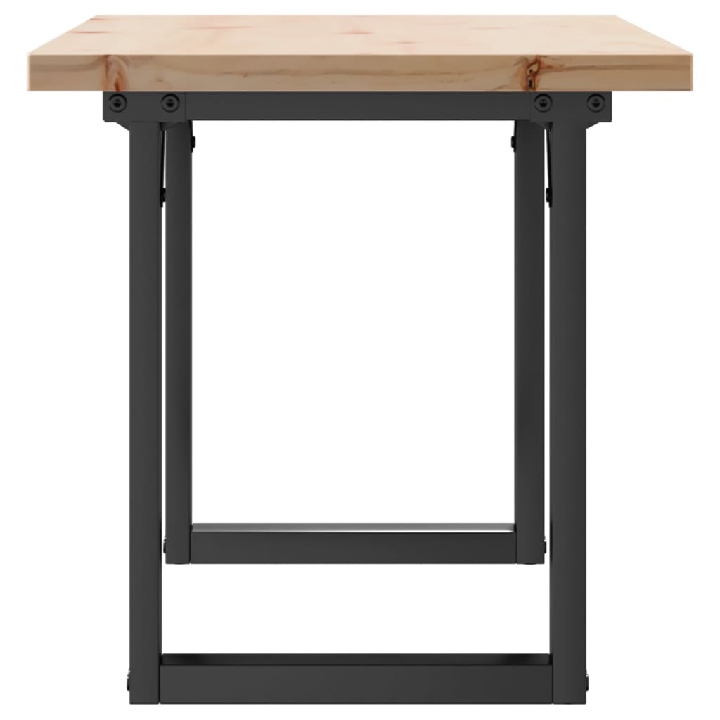 Tavolino Salotto Telaio a O 90x40x45,5cm Legno Pino e Acciaio