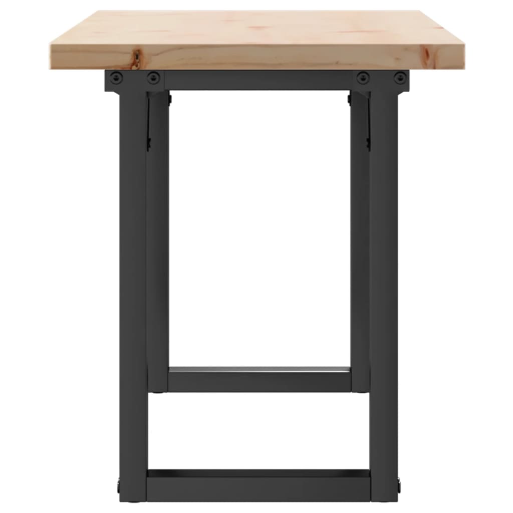 Tavolino Salotto Telaio a O 110x40x45,5 cm Legno Pino e Acciaio
