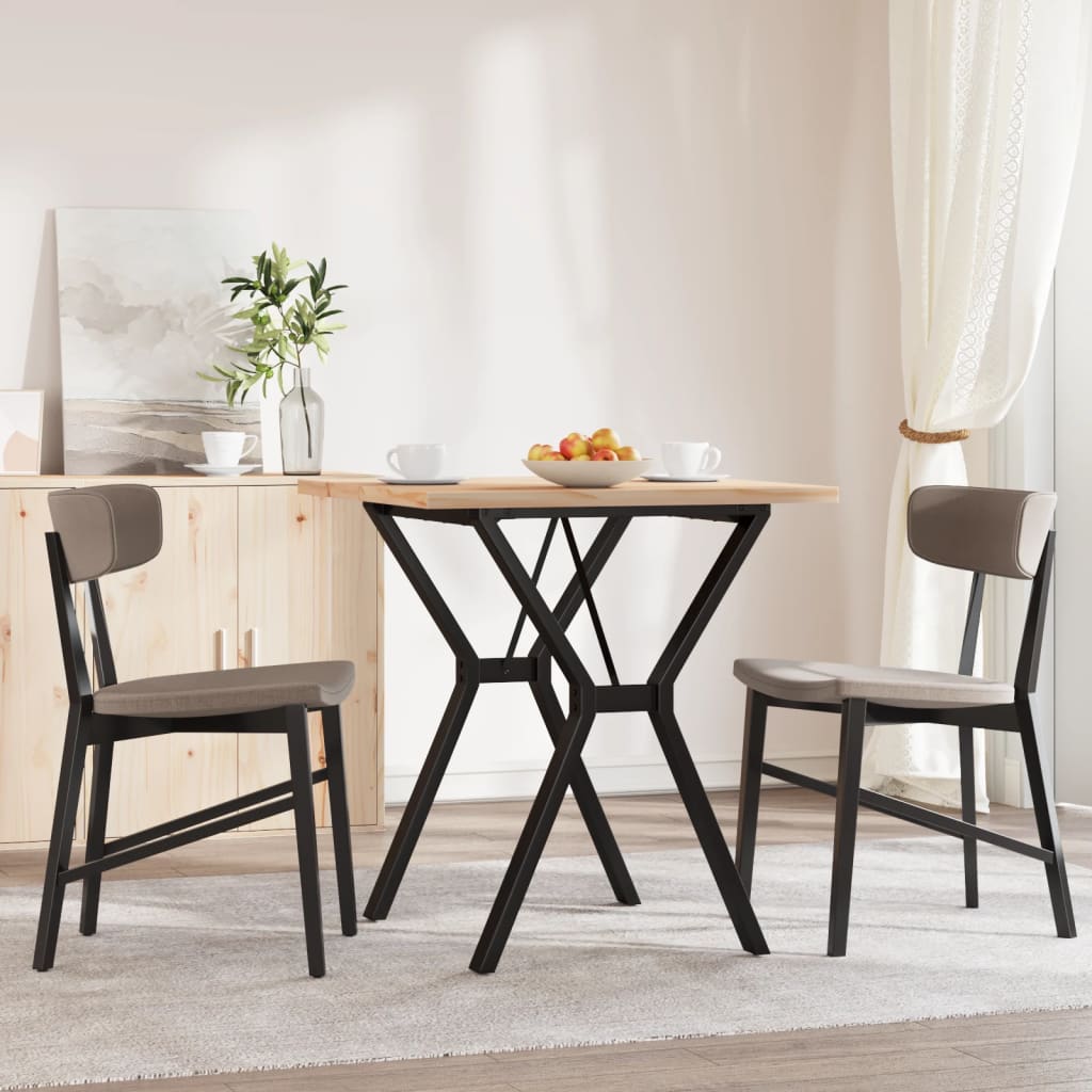 Tavolo da Pranzo Telaio a Y 70x70x75,5 cm Legno Pino e Acciaio