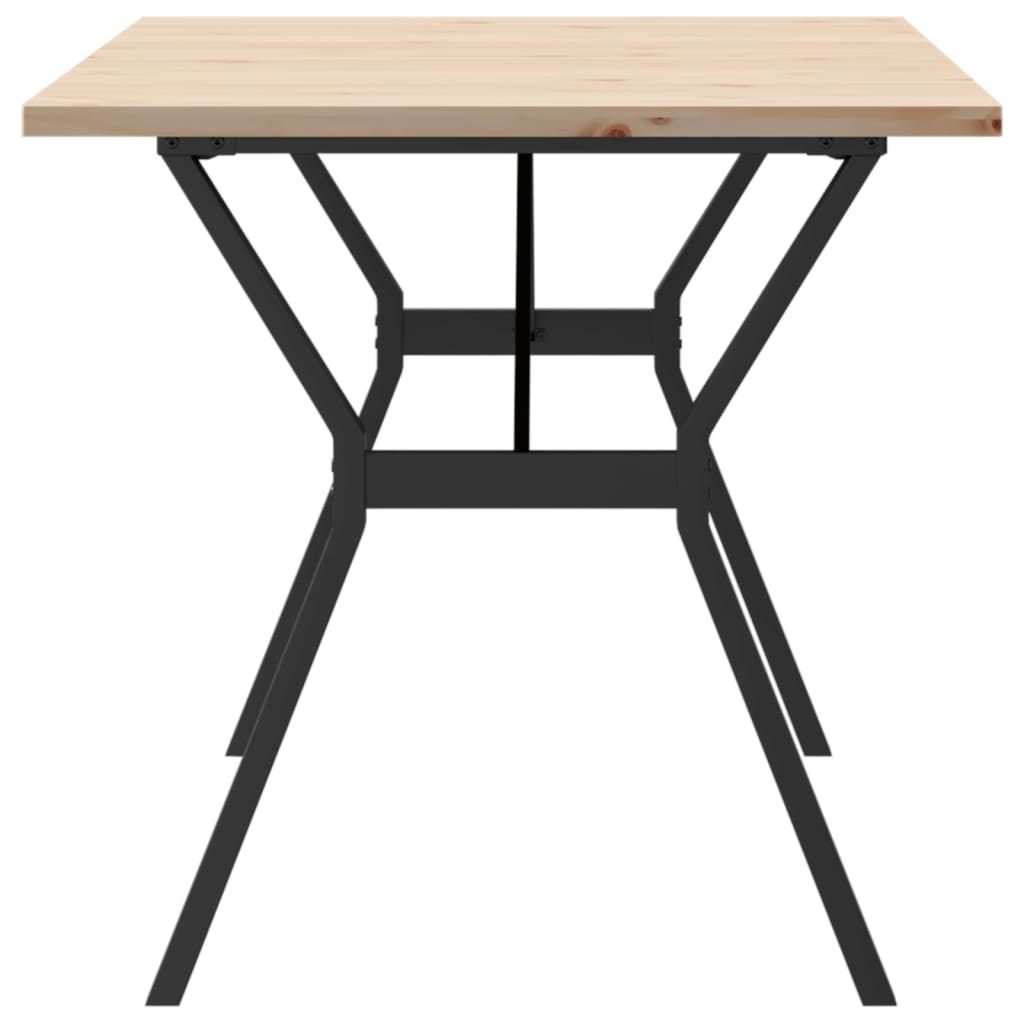 Tavolo da Pranzo Telaio a Y 160x80x75,5 cm Legno Pino e Acciaio