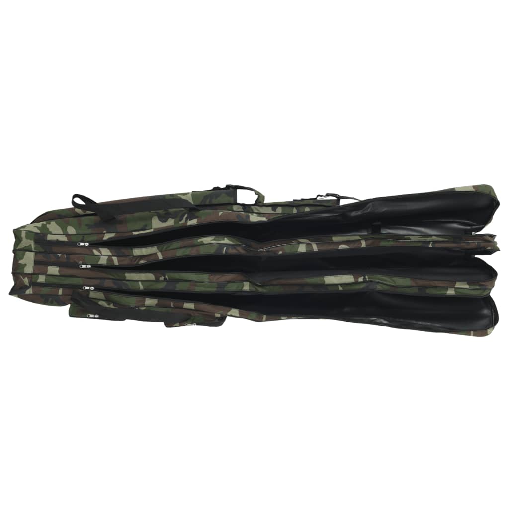 Borsa per Canna da Pesca Verde Mimetico 160 cm Tessuto Oxford
