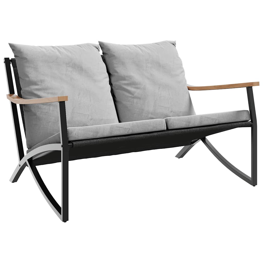 Set Mobili da Balcone 5 pz con Cuscini Nero in Acciaio