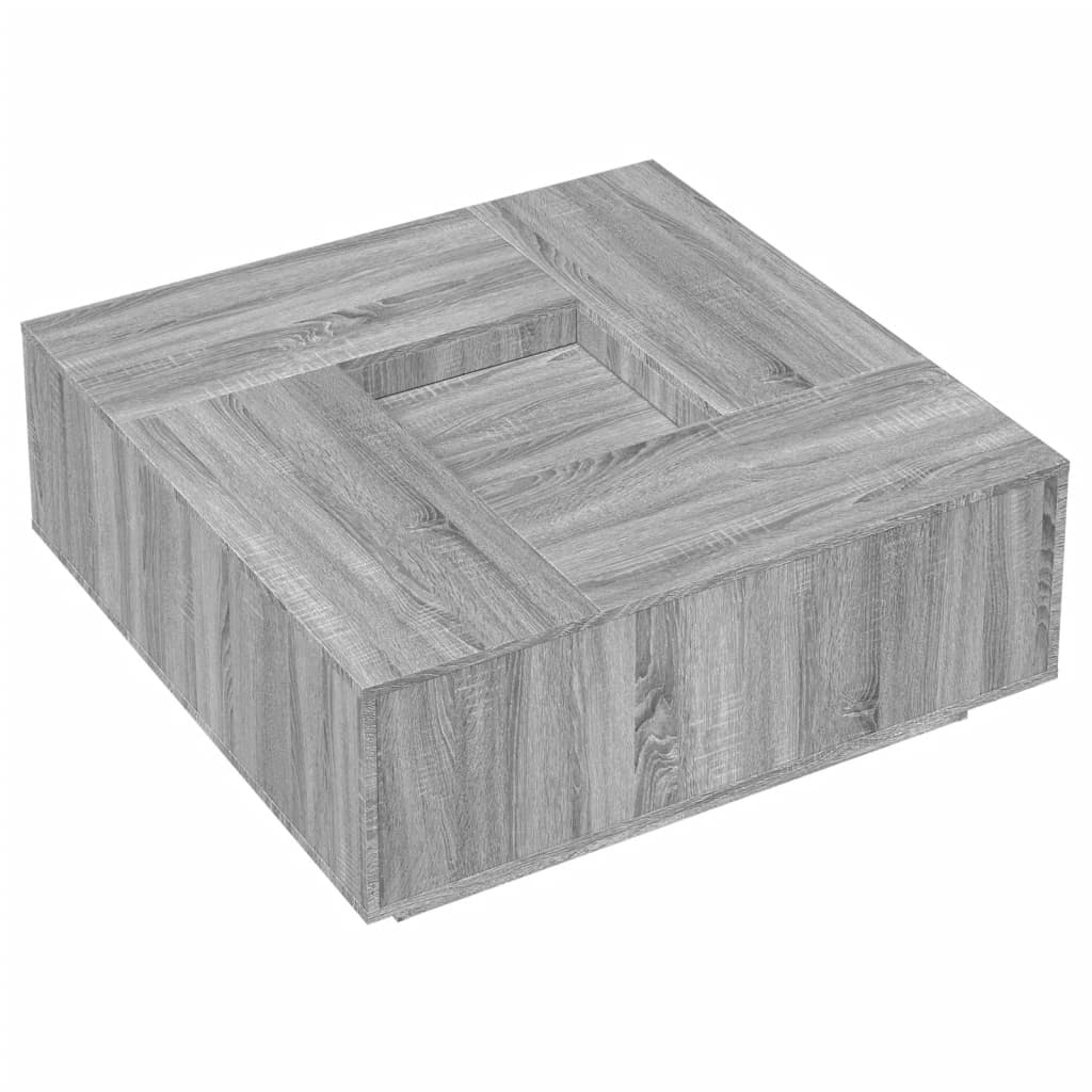 Tavolino Salotto Grigio Sonoma 100x100x40 cm Legno Multistrato