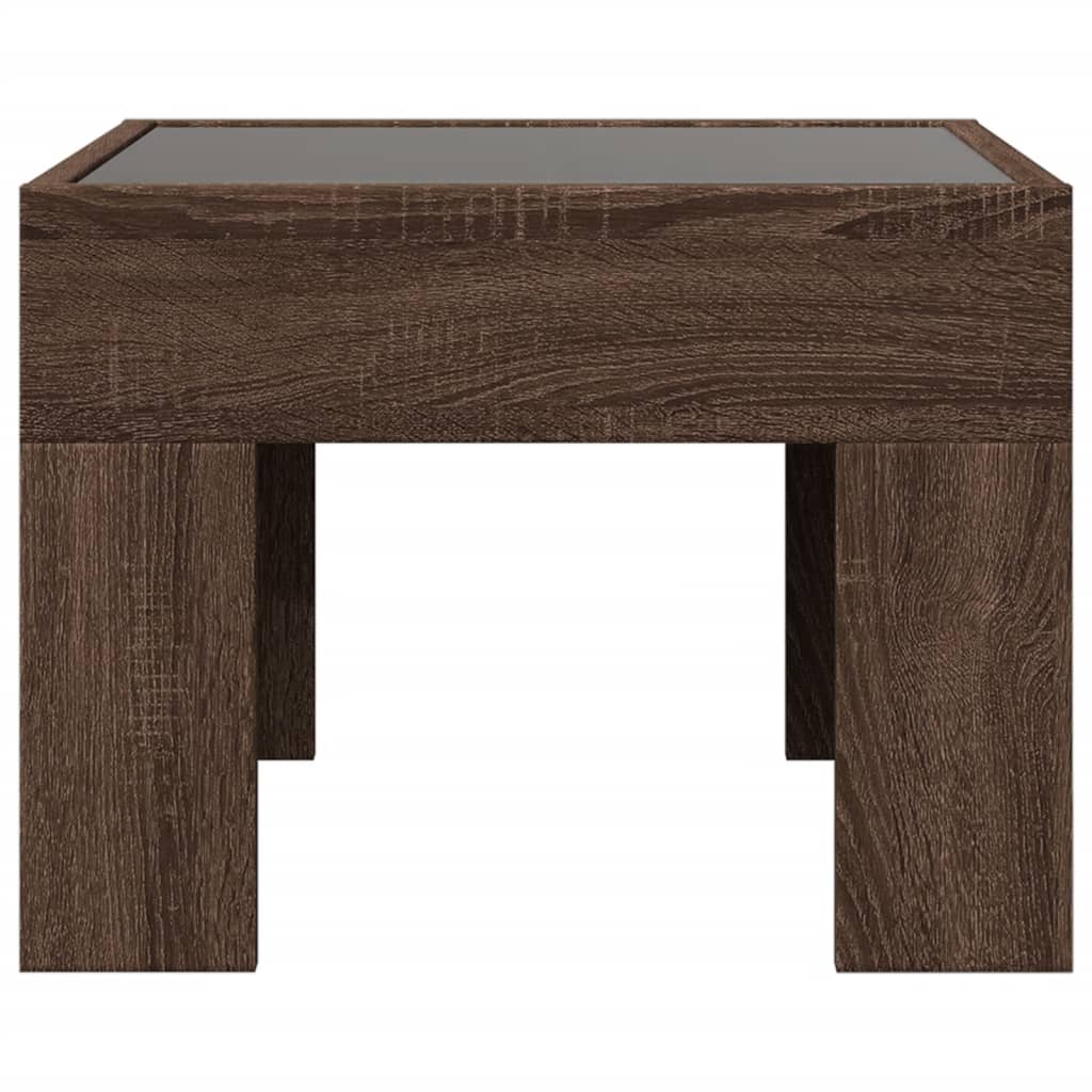 Comodino con LED Infinity Rovere Marrone 40x40x30 cm