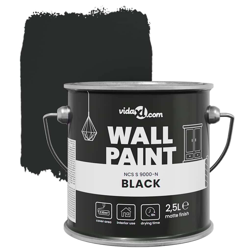 Pittura murale Nero 2,5 L Stampa da parete