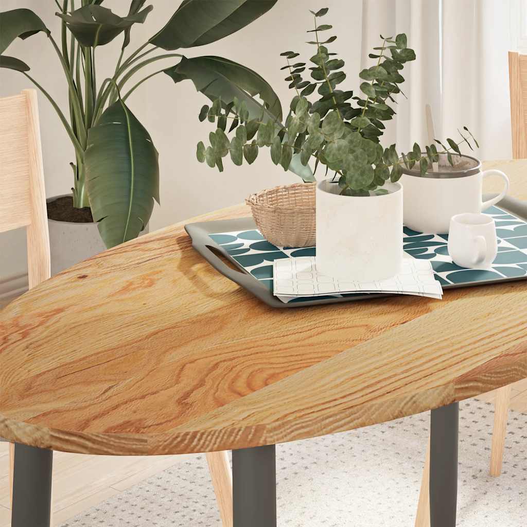 Piano Tavolo Marrone Chiaro 120x60x2cm in Rovere Massello Ovale
