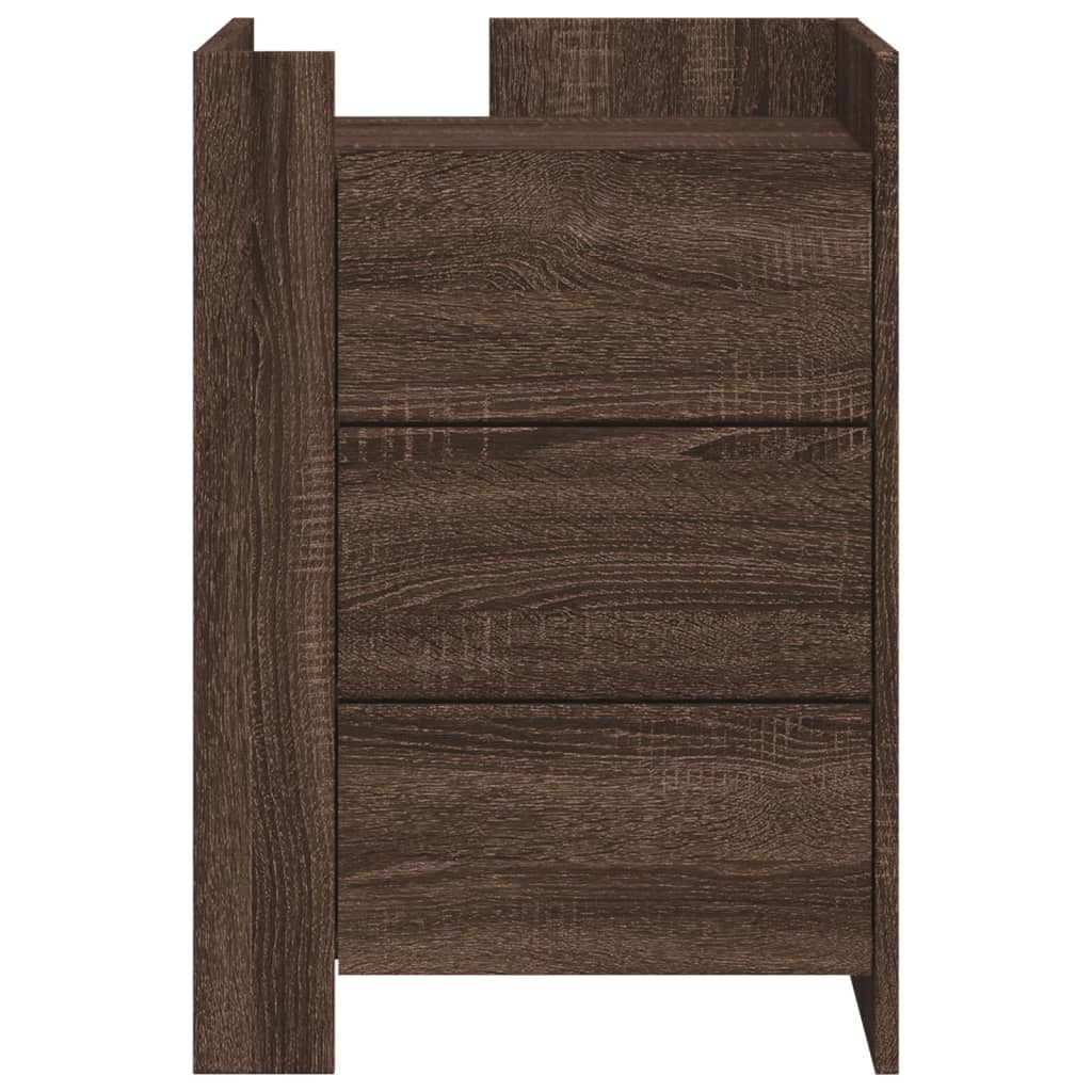 Comodino Rovere Marrone 45x50x65 cm in Legno Multistrato
