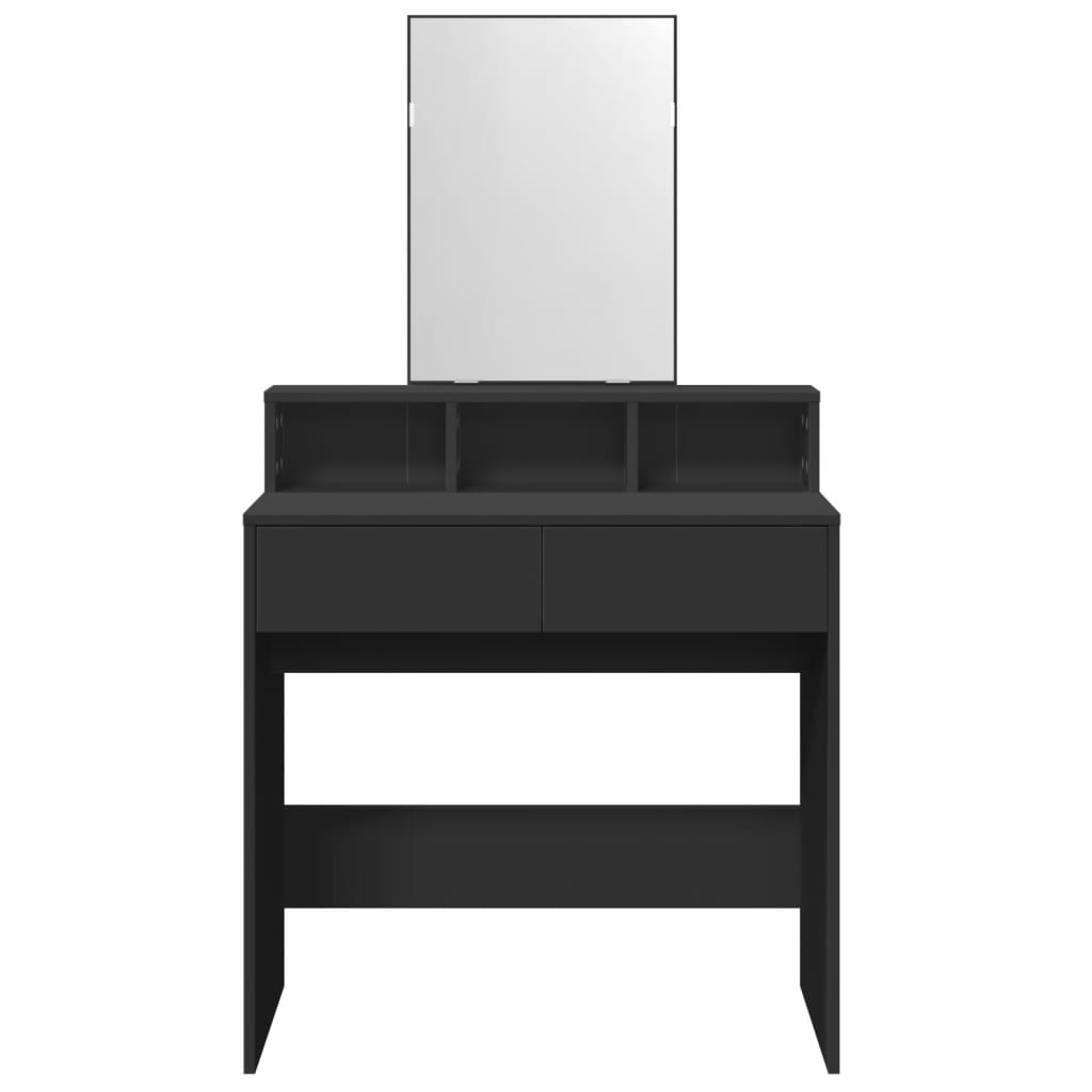 Toeletta con Specchio Nero 80x41x144,5 cm