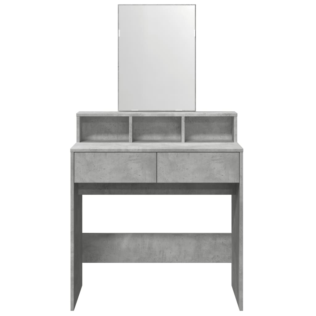 Toeletta con Specchio Grigio Cemento 80x41x144,5 cm