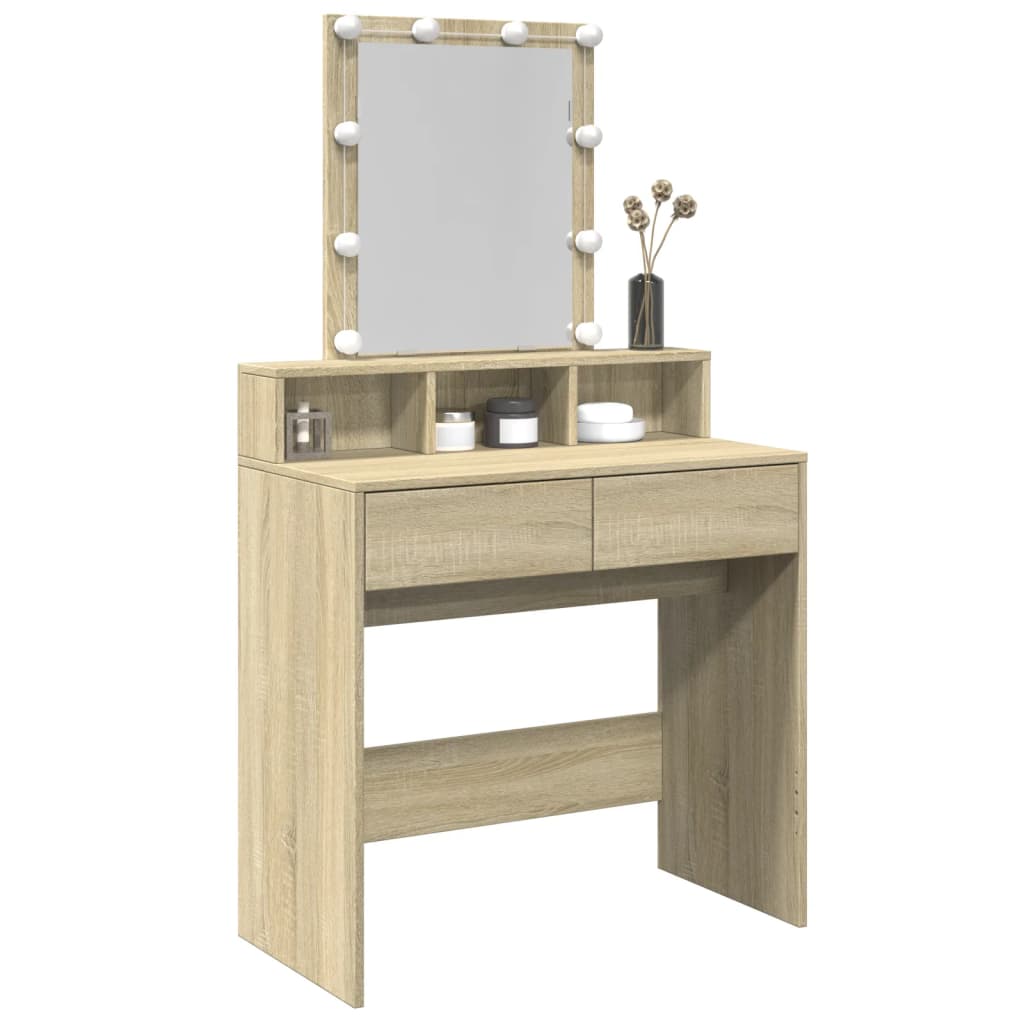 Toeletta con LED Rovere Sonoma 80x41x144,5 cm