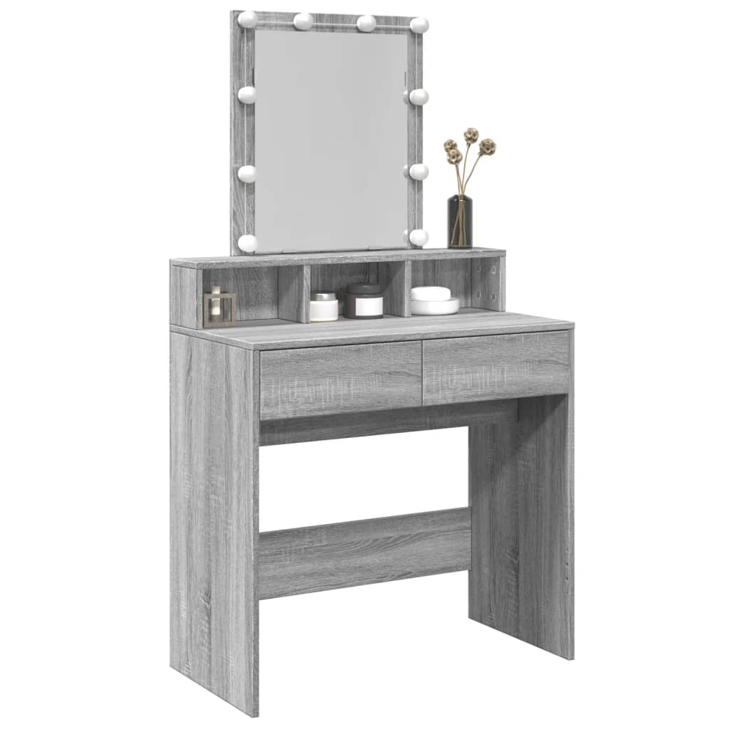 Toeletta con LED Grigio Sonoma 80x41x144,5 cm