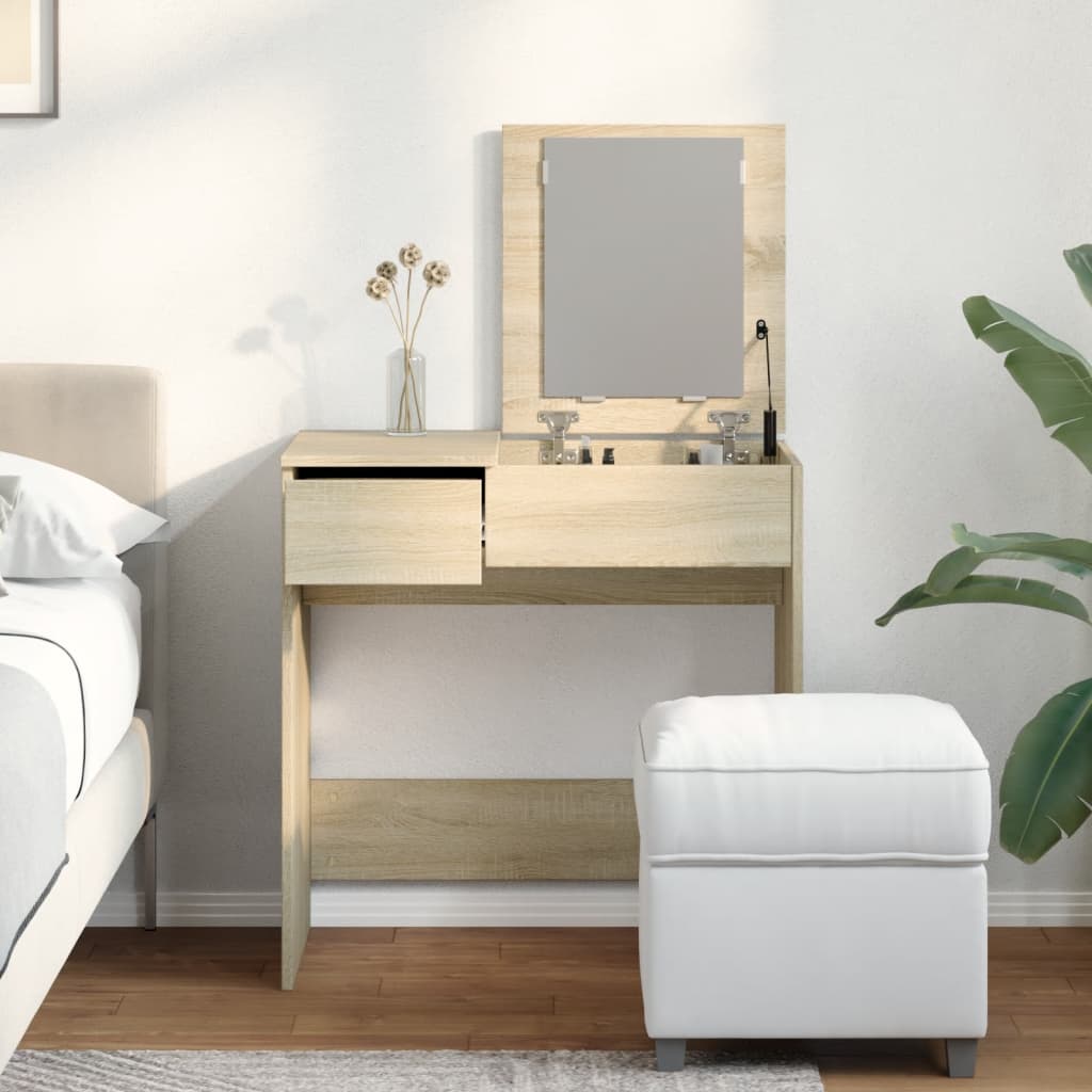 Toeletta con Specchio Rovere Sonoma 73x46,5x120 cm