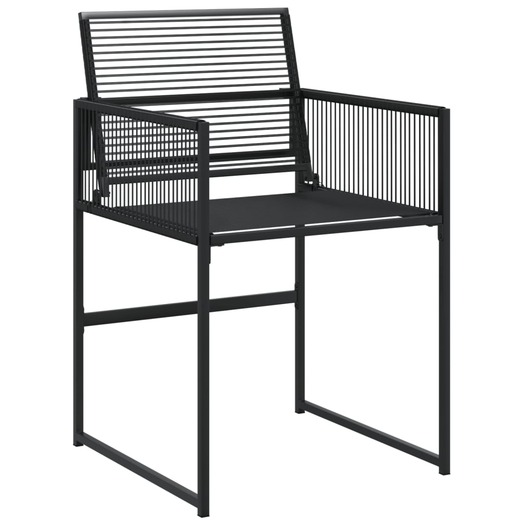 Set da Pranzo da Giardino 17 pz Nero in Polyrattan