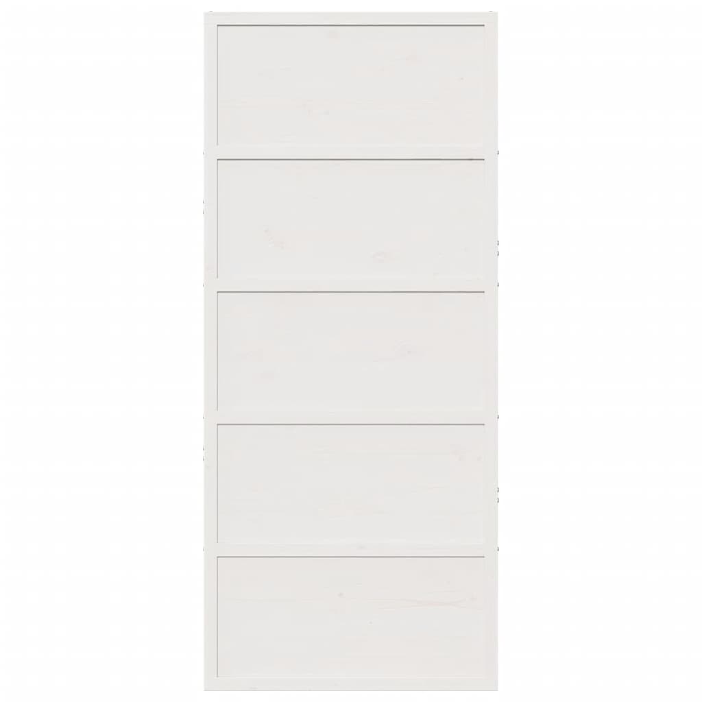 Porta del Granaio Bianca 90x208 cm in Legno Massello di Pino