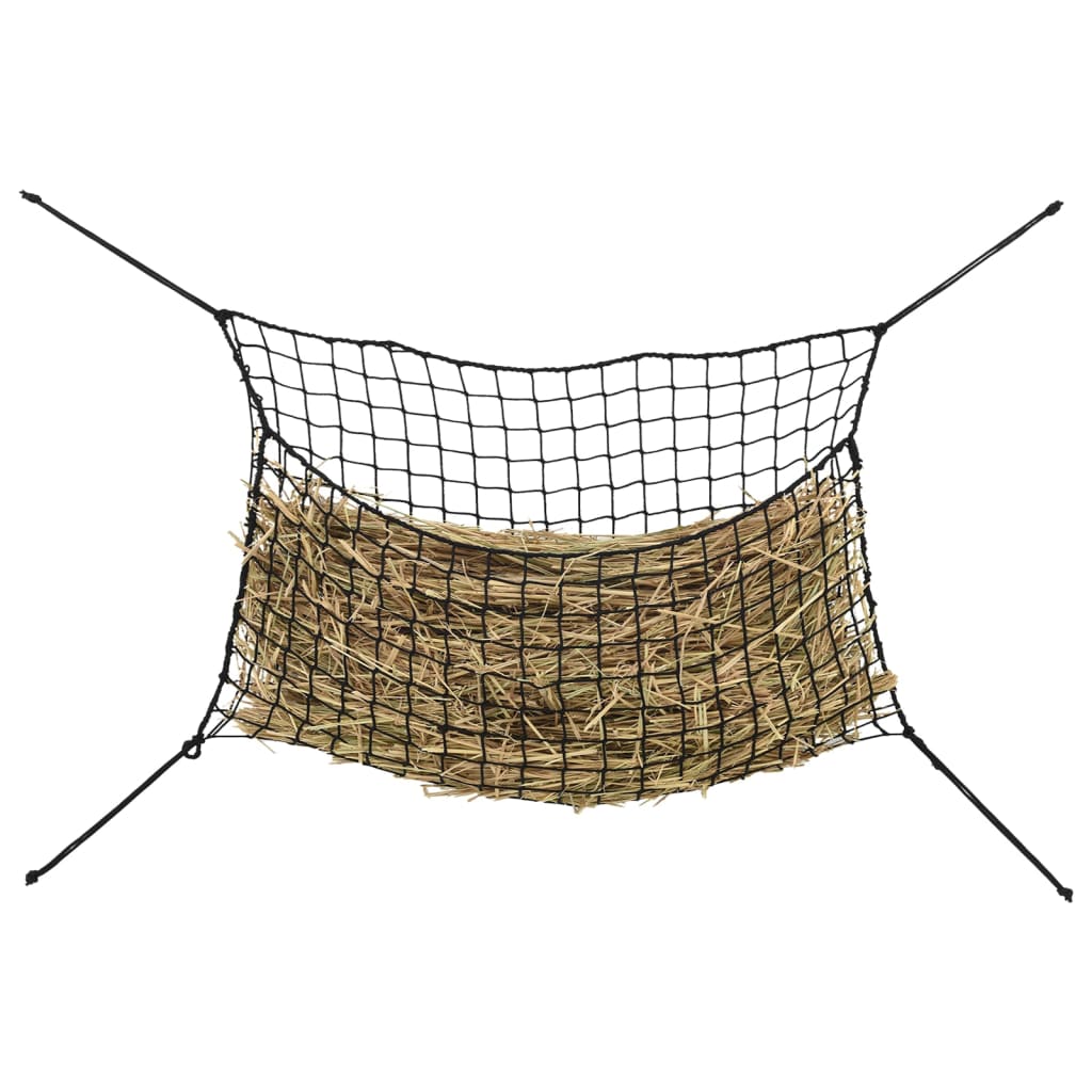 Reti da Fieno 2pz Rettangolari Neri 150x90 cm in PP