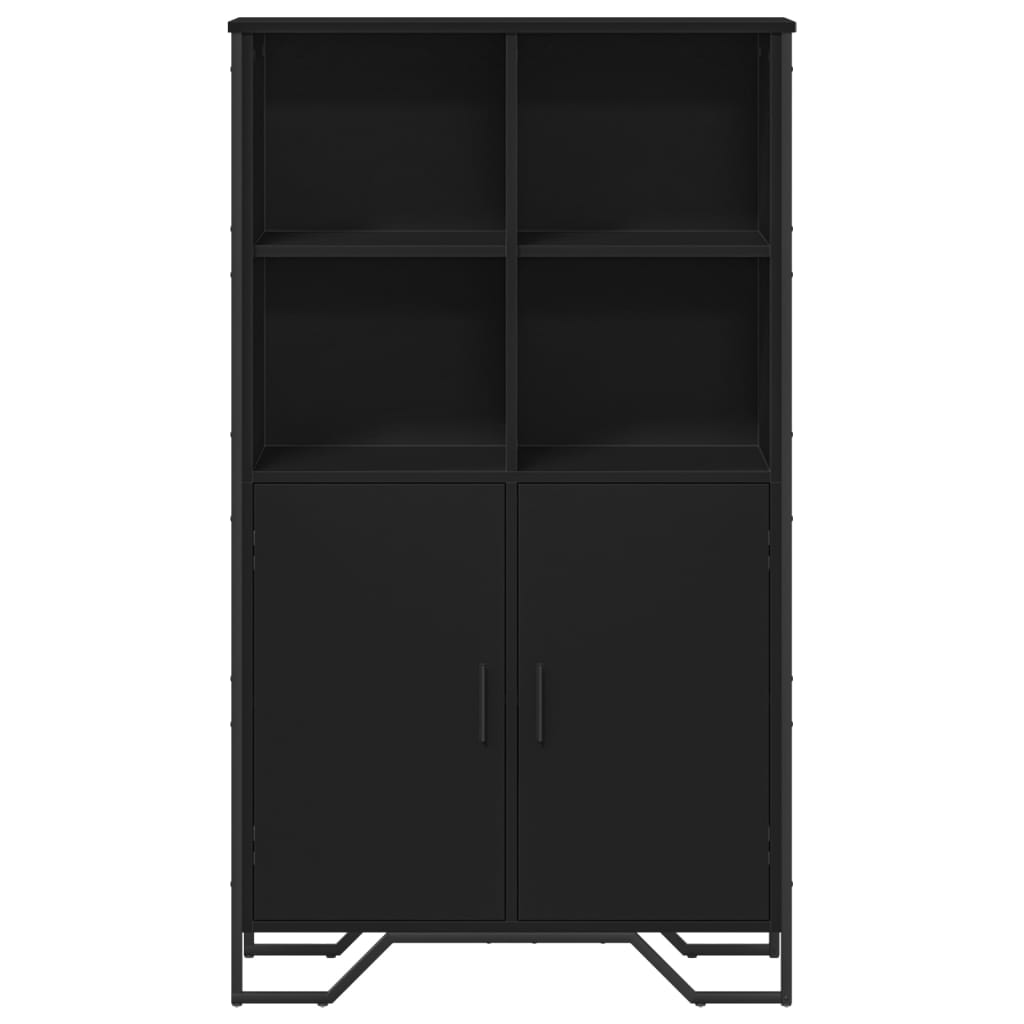 Credenza Nera 79,5x35,5x137,5 cm in Truciolato