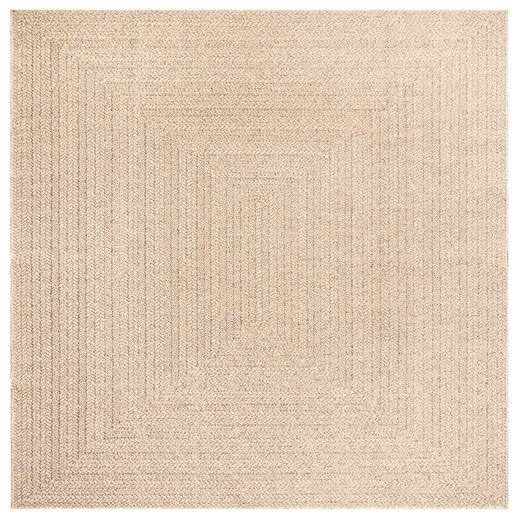 Tappeto ZIZUR Beige 240x240 cm Aspetto Iuta Interni ed Esterni