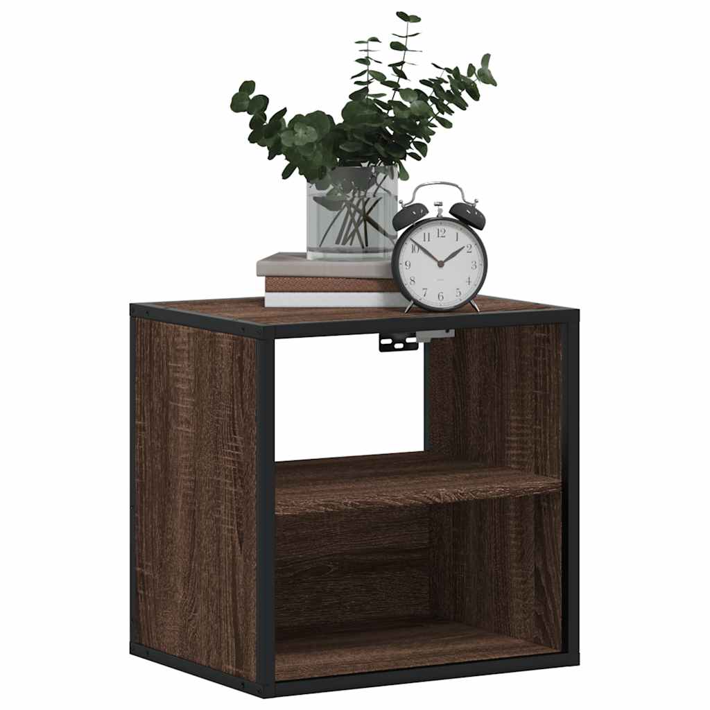 Comodino a Muro Rovere Marrone 40x31x39,5 cm