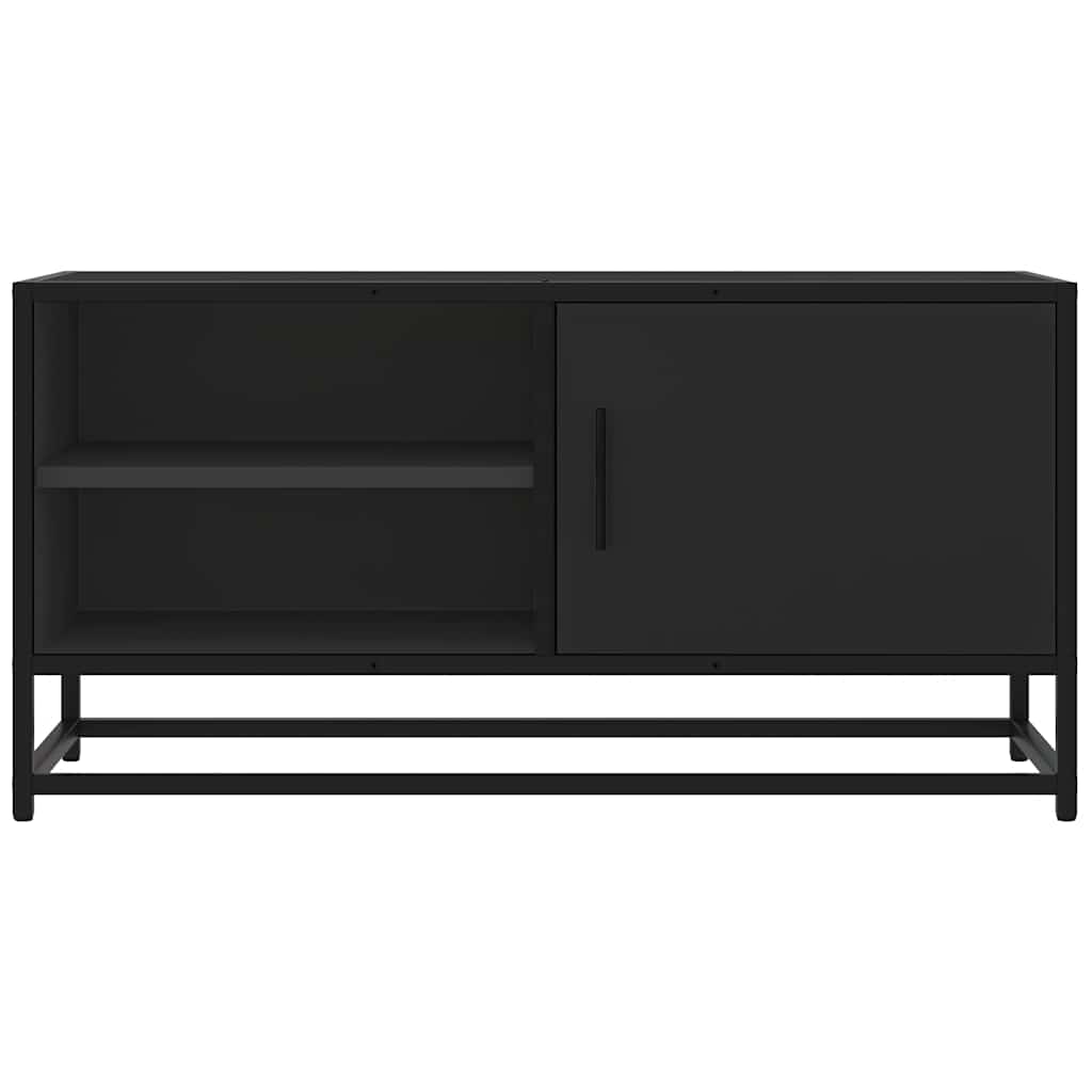 Mobile TV Nero 80x34,5x40cm in Truciolato e Metallo