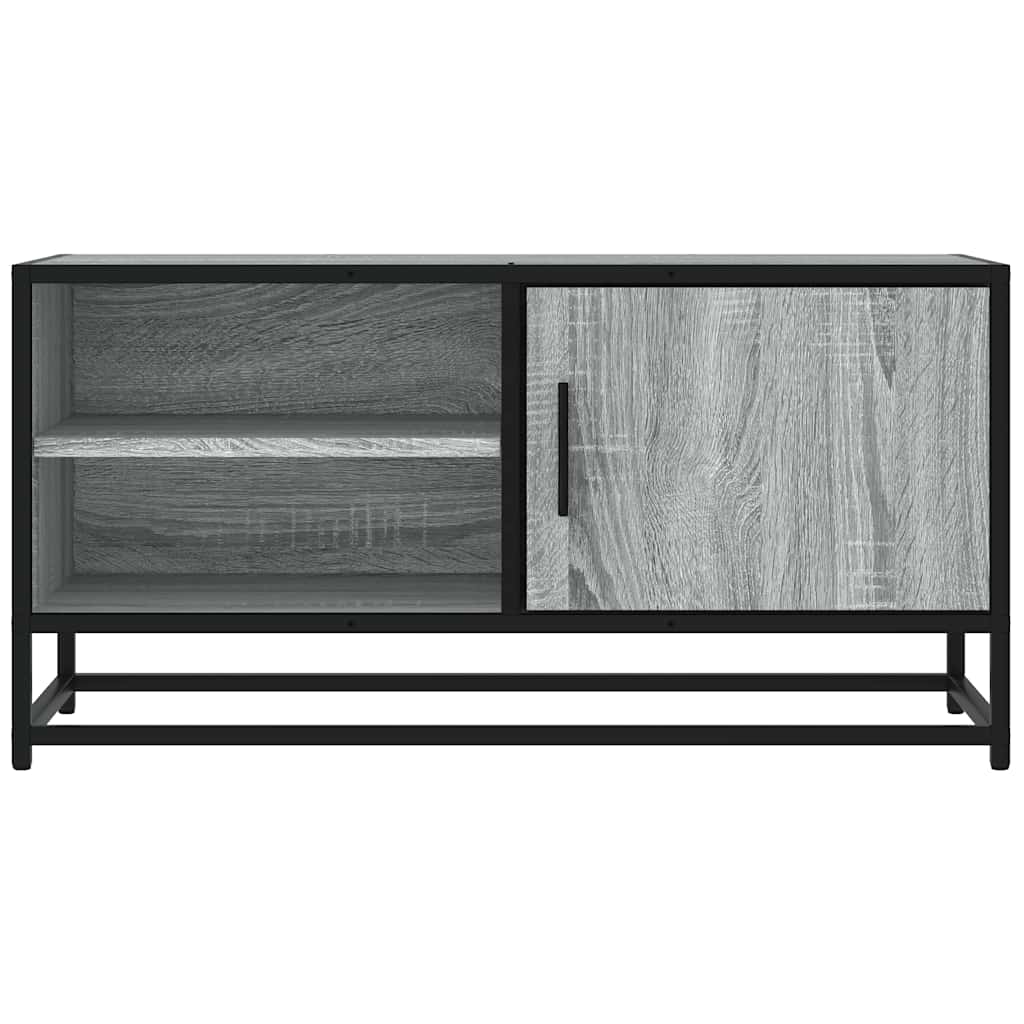 Mobile TV Grigio Sonoma 80x34,5x40 cm Legno Multistrato Metallo