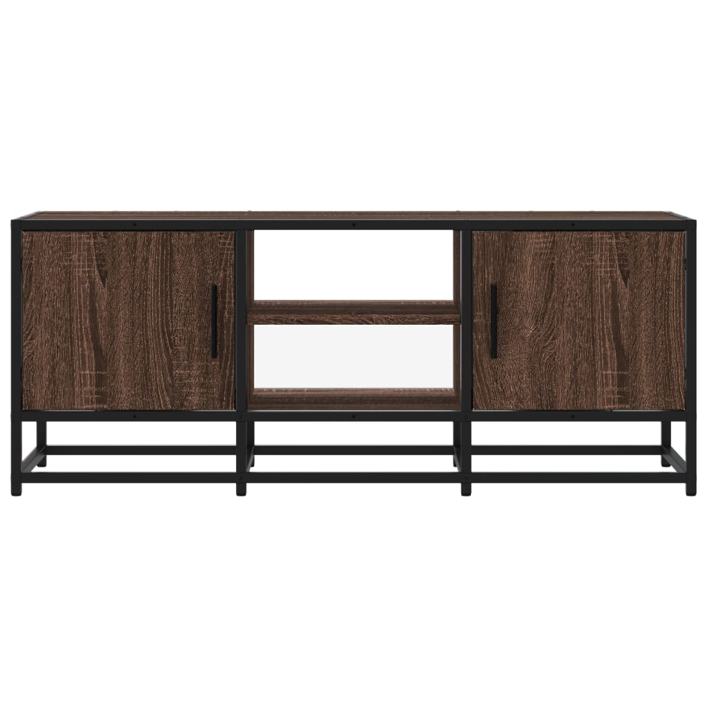Mobile TV Rovere Marrone 100x35x41 cm Legno Multistrato Metallo