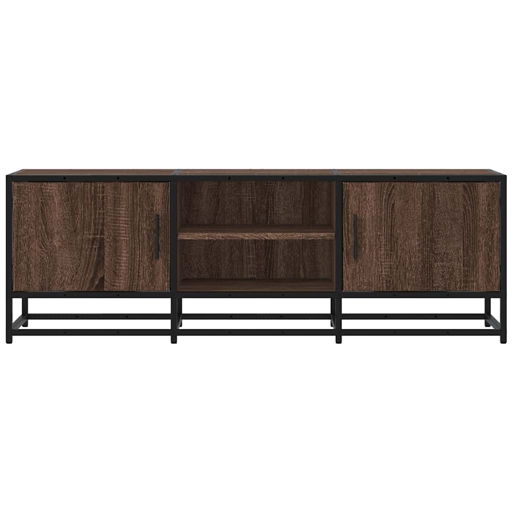 Mobile TV Rovere Marrone 120x35x41 cm Legno Multistrato Metallo