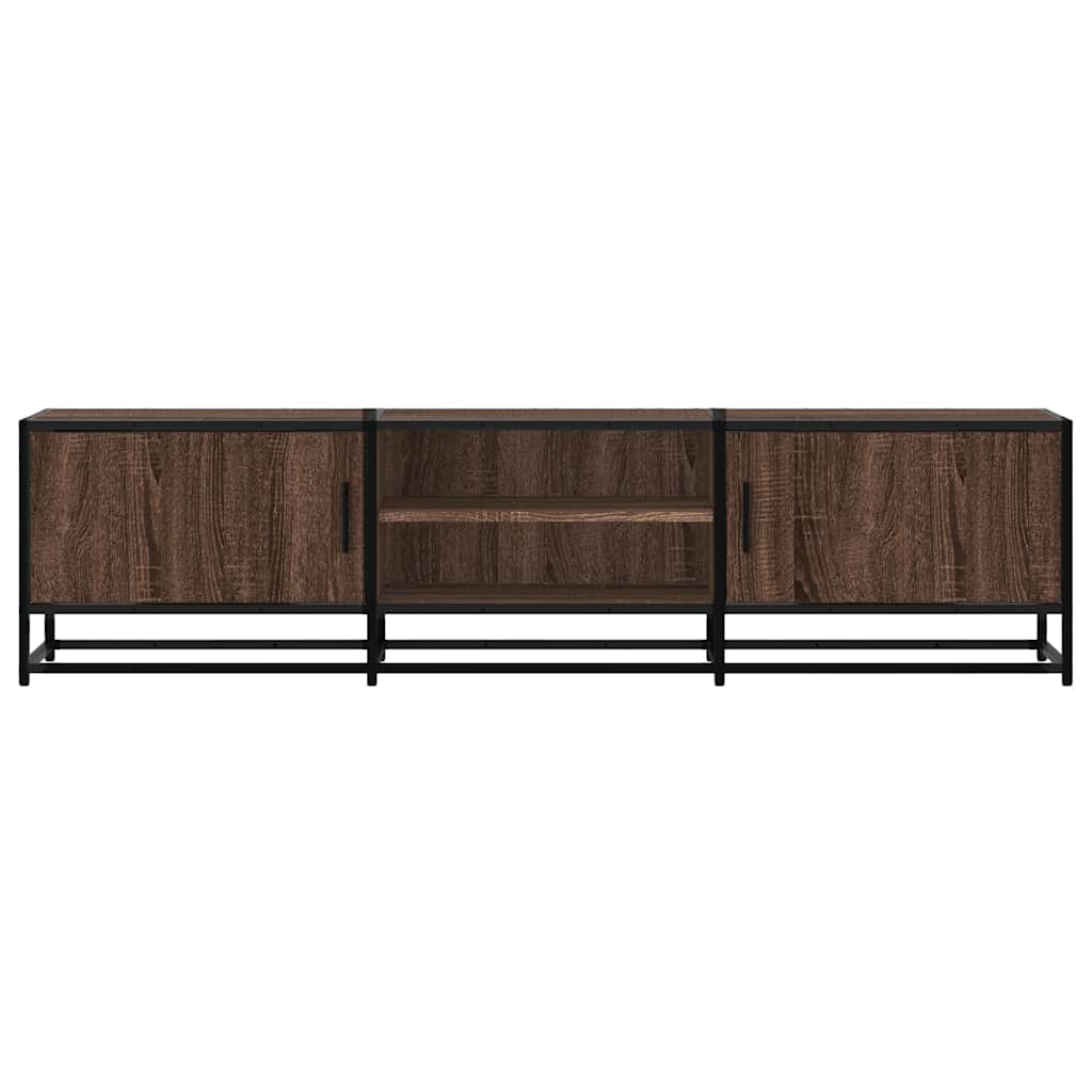Mobile TV Rovere Marrone 160x35x41 cm Legno Multistrato Metallo