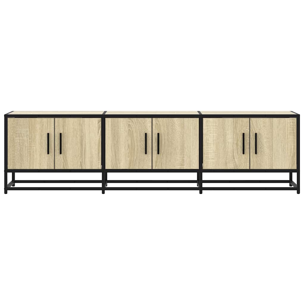 Mobile TV Rovere Sonoma 150x35x41 cm in Truciolato e Metallo