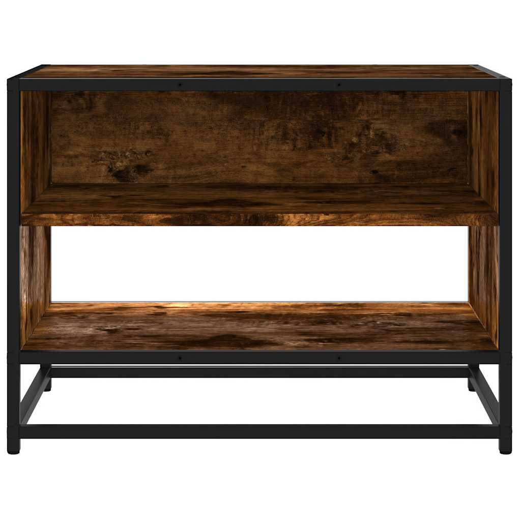 Mobile TV Rovere Fumo 61x40x46 cm Legno Multistrato e Metallo
