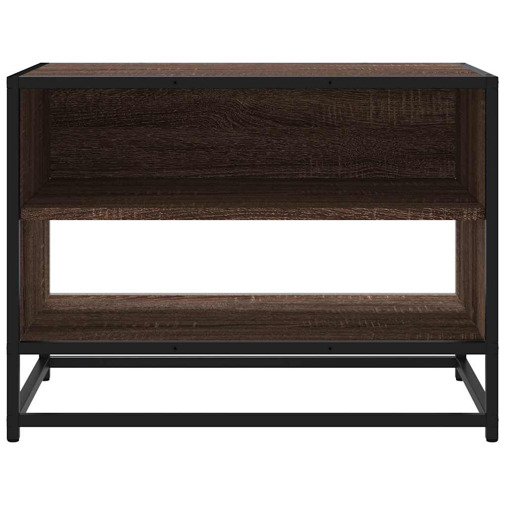 Mobile TV Rovere Marrone 61x40x46 cm Legno Multistrato Metallo