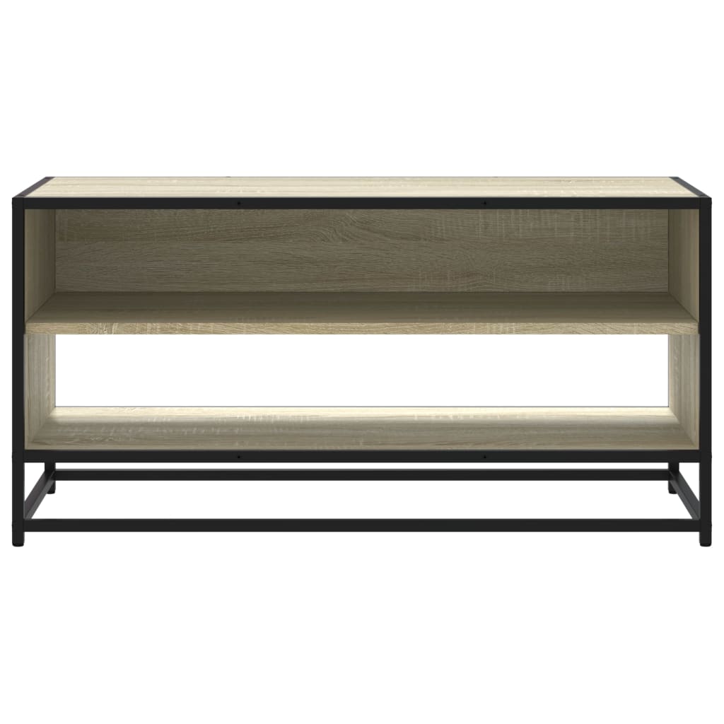 Mobile TV Rovere Sonoma 91x40x46 cm Legno Multistrato e Metallo