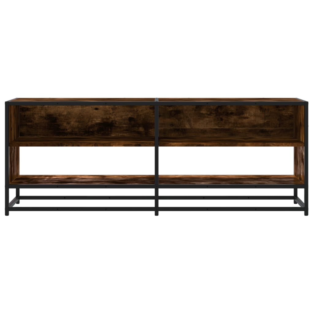 Mobile TV Rovere Fumo 120,5x40x46cm Legno Multistrato e Metallo