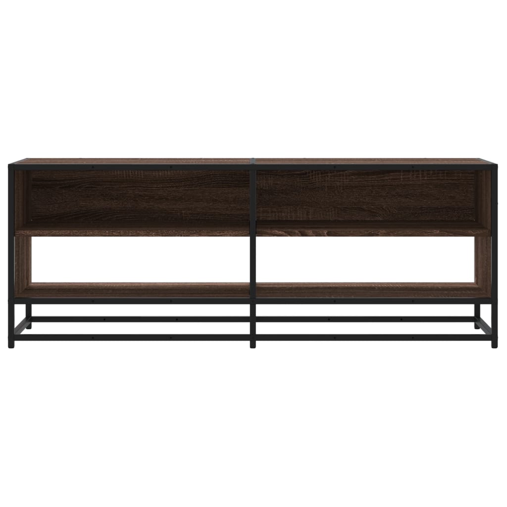 Mobile TV Rovere Marrone 120,5x40x46 cm Multistrato e Metallo