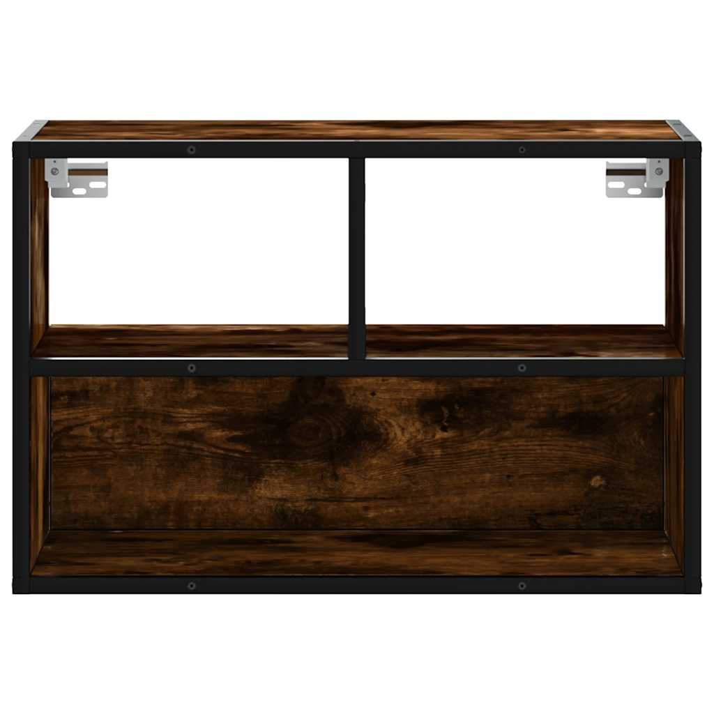 Mobile TV Rovere Fumo 60x31x39,5 cm Legno Multistrato e Metallo