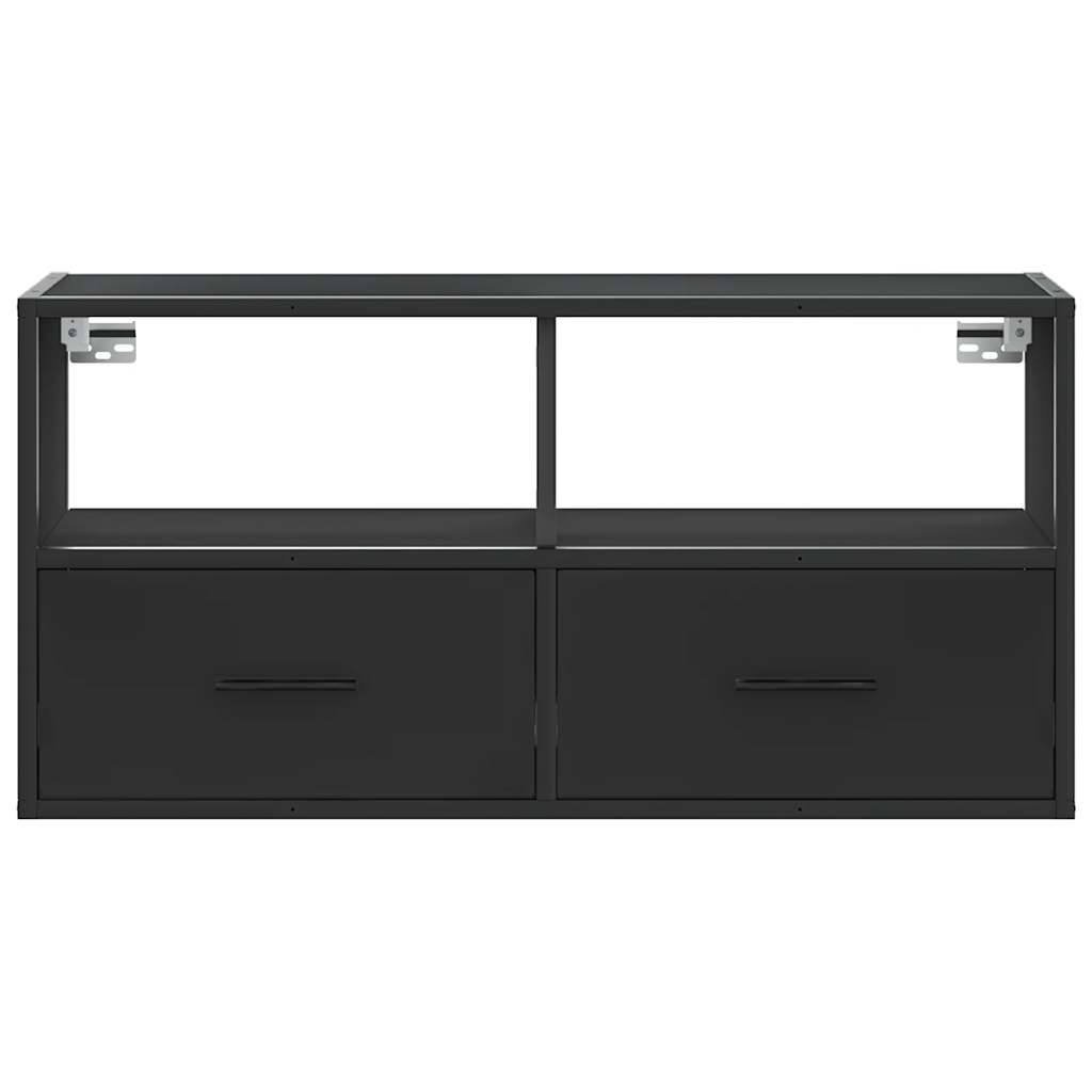 Mobile TV Nero 80x31x39,5 cm in Truciolato e Metallo