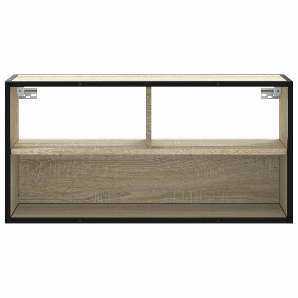 Mobile TV Rovere Sonoma 80x31x39,5 cm Legno Multistrato Metallo
