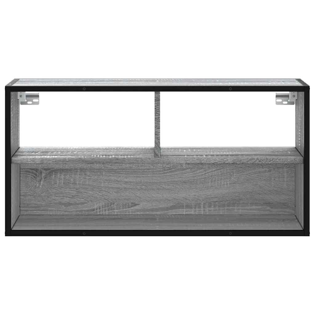 Mobile TV Grigio Sonoma 80x31x39,5 cm Legno Multistrato Metallo