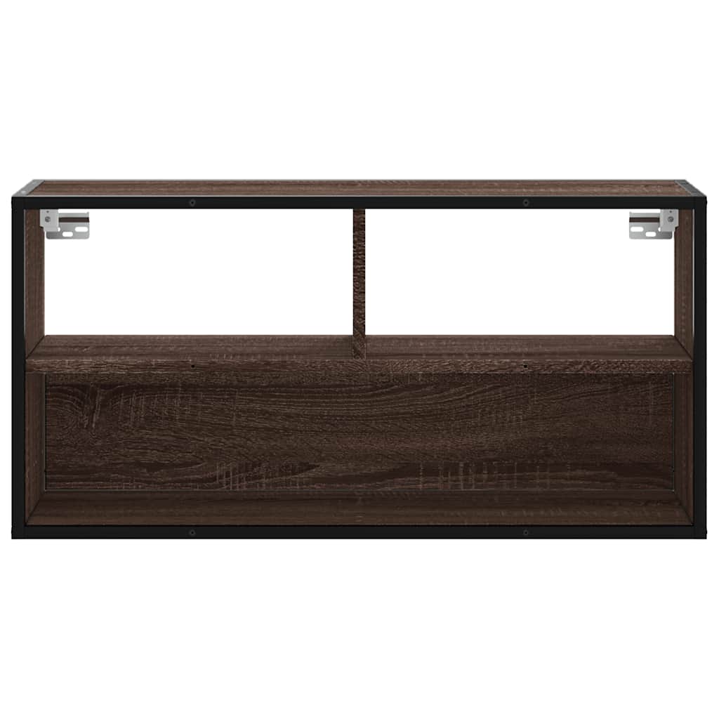 Mobile TV Rovere Marrone 80x31x39,5cm Legno Multistrato Metallo