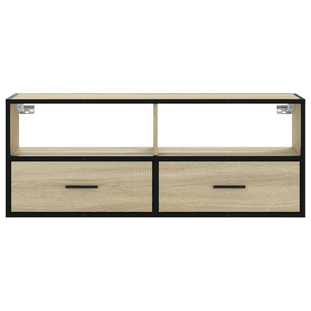 Mobile TV Rovere Sonoma 100x31x39,5cm Legno Multistrato Metallo