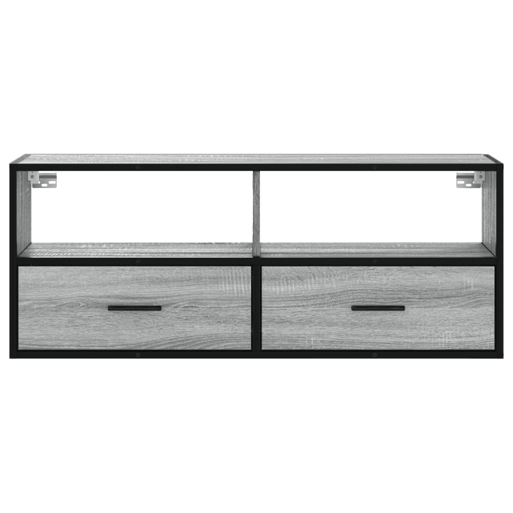 Mobile TV Grigio Sonoma 100x31x39,5cm Legno Multistrato Metallo