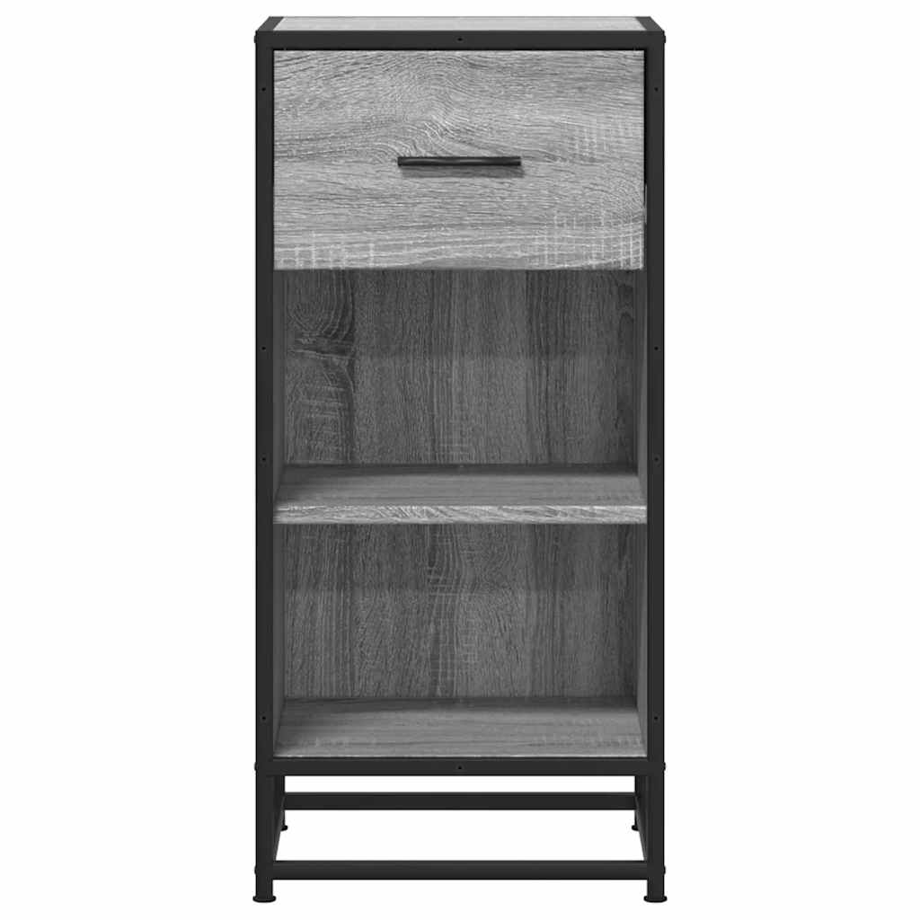 Credenza Grigio Sonoma 35,5x35x76 cm in Truciolato e Metallo