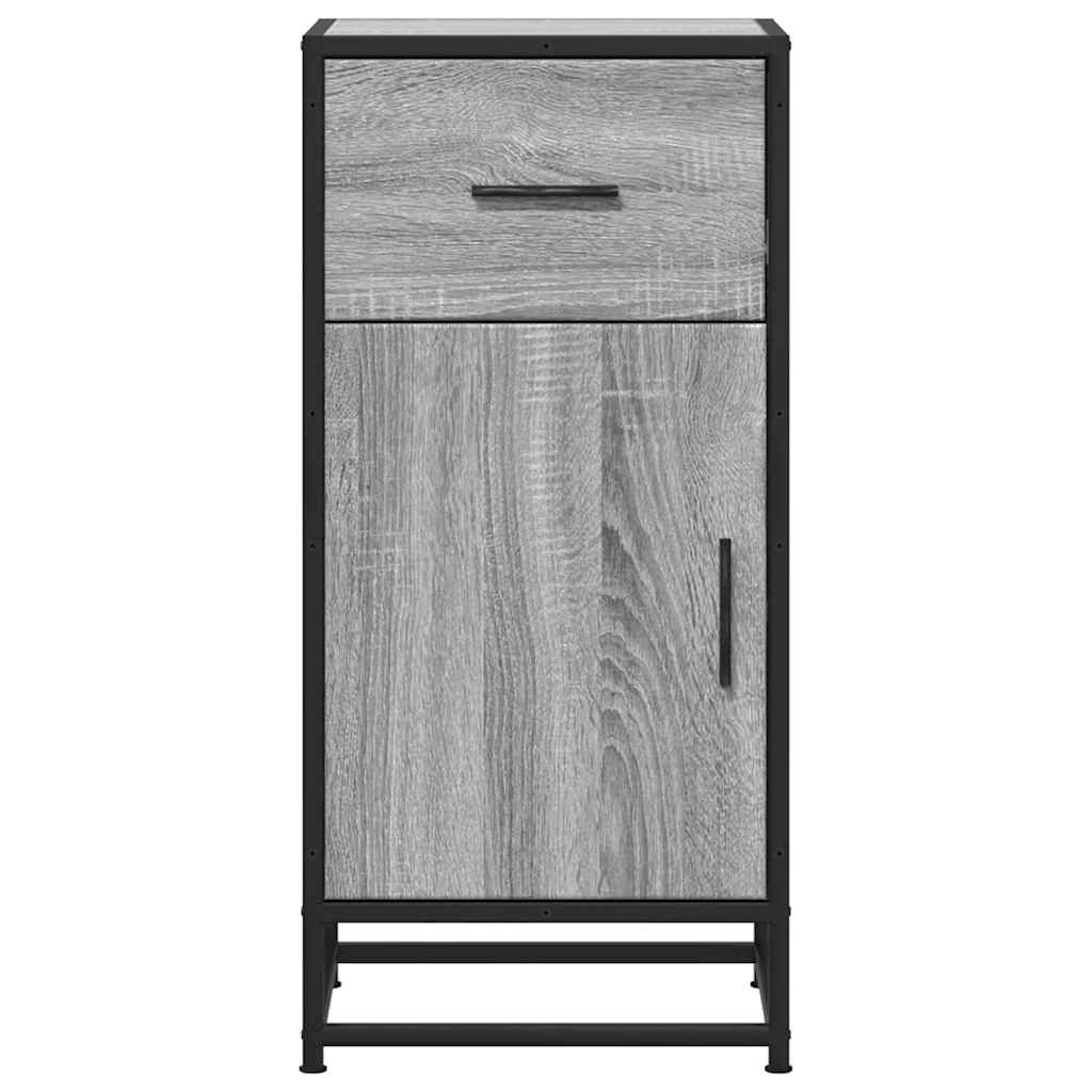 Credenza Grigio Sonoma 35,5x35x76 cm in Truciolato e Metallo