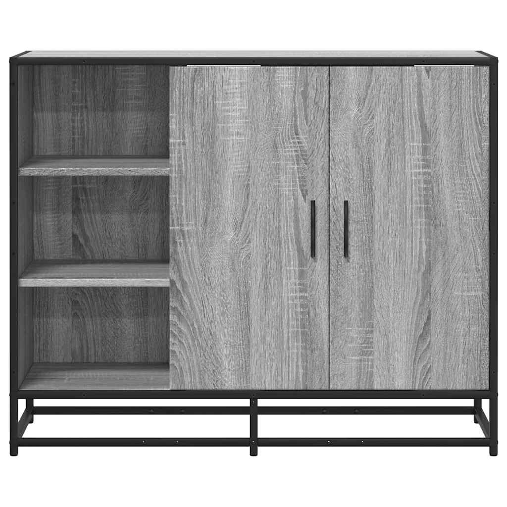 Credenza Grigio Sonoma 92x35x76 cm in Legno Multistrato